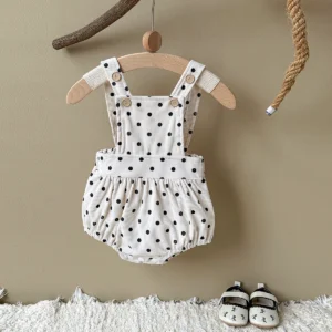 1-18 months baby autumn brown polka dot triangle