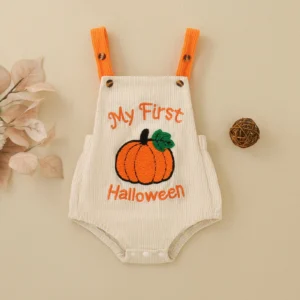 My First Halloween Baby Romper Corduroy Suspender