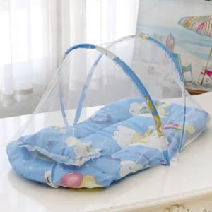 Foldable Baby Crib Mosquito Net with Mattress and Pillow
